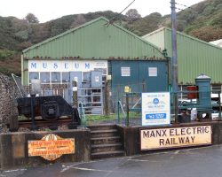 The front of the Manx Electric Railway Museum, located at the south end of the Derby Castle yards.