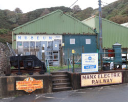 The front of the Manx Electric Railway Museum, located at the south end of the Derby Castle yards.