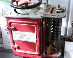 Since the MER took over the Snaefell Mountain Railway in1904, there are bits of both in the museum. Here's one of the original Snaefell car controllers that was replaced in the 1970s.