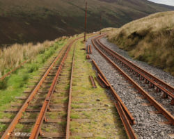 Looking down the line with just a little bit of sun somewhere in the upper Laxey River Valley.