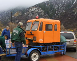 And the final, fourth car arrives.