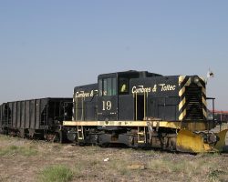The most visible thing in Antonito in the morning was C&TS 19 with three ballast cars sitting on the balloon track.