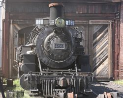 An hour later, in Chama, another old warrior sits outside the engine house awaiting restoration work.