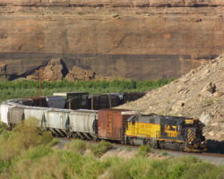 Rounding the curve at Peeples in Dominguez canyon.