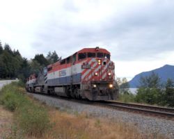BCOL 4621 leads the NVPG near the Furry Creek resort along BC Hwy 99.