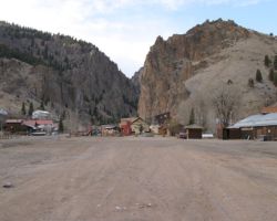 The very end of the line at Creede, CO. As you can see, the main and siding have become a parking area, but the rails are still intact. The same can be said for most of the rest of the branch - it's in bad shape, but the track is still there and for the most part, in decent alignment. I did spot a few broken rails, trees growing too near to clear a train, and severe undermining of the roadbed in spots, but it's still all there and incredibly scenic. I really hope they do get it running again.