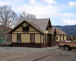 The Creede depot, now restored and operated by the Colorado Historical Society.