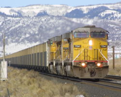 An eastbound empty coming down from the summit near Colton, UT.