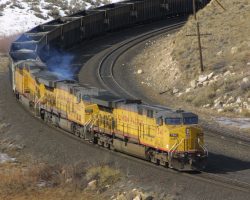Moments after #32, UP 7541 shows up with the eastbound, headed for Wildcat to load
