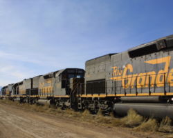 The four motors leave Sunnyside on Friday afternoon with a string of empties