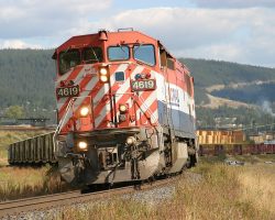 No sense wasting a perfectly good train - here we see SQJO winding upgrade as it exits the north end of Williams Lake.