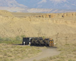 The Dirt Train emerges from Wellington Canyon on Saturday morning.