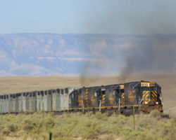 The four struggle up the Sunnyside Branch with a fairly large train of trash