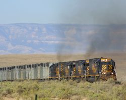 The four struggle up the Sunnyside Branch with a fairly large train of trash