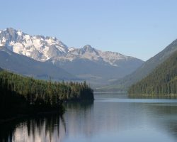 What a place to start the morning! This is one of the high mountain lakes on the drive between Lillooet and Squamish.