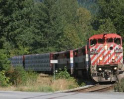 Squealing through the curve into Mt. Currie.