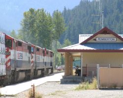 PGNV starts into the mountainous stretch south of Pemberton, passing the depot