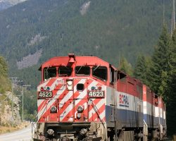 Between Wedge and Mons, there's a short stretch where the line follows the highway closely. There's also a convenient grade crossing just north of the Green River bridge.