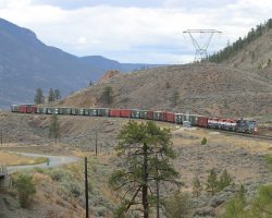 An SQPG, lead by BCOL 4654, comes through the controlled switch at north Glenfraser on Tuesday.
