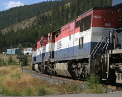 Highballing north out of Williams Lake.