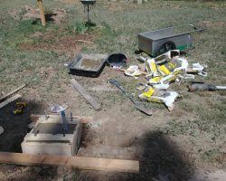 After about six hours of work, all the concrete was mixed and poured, and all that remained was letting it cure.