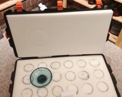All the cells filled with insulators and plugged with their caps. Well, except the Chambers CD 317 shoved down in one hole.
