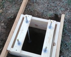 The initial hole - 4 feet deep, 20"x20" square(ish) with a form at the top.