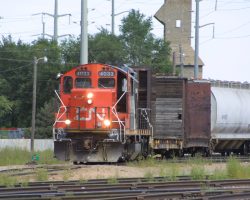 Since the IC/CN merger, a lot more CN power has been showing up in strange places - like western Iowa. CN 4033 switches the ex-IC/CC yard in Council Bluffs, IA.