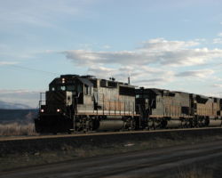 DRGW 3154 leads the eastbound MRODV-01 at Debeque, CO