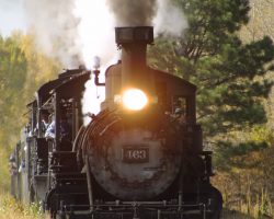 After waiting for nearly 40 minutes after departure time, the triple-header finally leaves Chama and towards the start of the climb. Lead by CATS 463, the train also had CATS 497 and 489 trailing, along with 20 cars of passengers, all sold out.