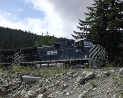 Surprise! Northbound (light) helpers south of Pemberton.