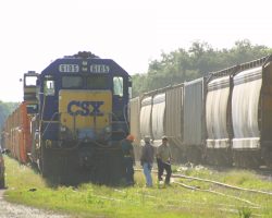 The small yard between Edison and Welcome Junctions often hosts meets between eastbounds and westbounds, or serves as storage for work trains like this one.