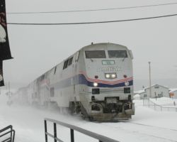 Westbound California Zephyr pulls into Fraser, CO