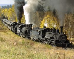 Continuing up the hill towards Cumbres, the color is getting better and the herd of railfans is starting to clear (though not by much). It's good to see so many fans (and non-fans) out because they're interested.