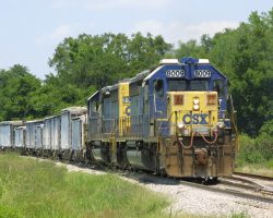 Rolling through Bonnie Mine Junction on Wednesday afternoon, the train is just about to its destination at Green Bay