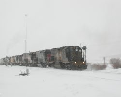 Finally, 5371 leads the train east at Fraser