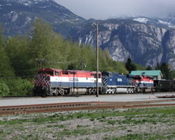 And a northbound at Squamish, moving about the north end of the yard