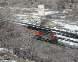 Utah 9002 brings up the rear on the helper set. Look at the exhaust!