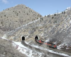 Another look at 9002 as it disappears into one of the Nolan Tunnels