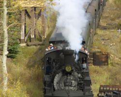Passing the tank at Cresco - no need to stop, since we're running downhill.