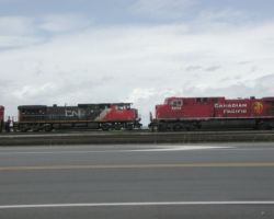 Competitors pass on the port's approach yard.