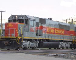 An ex-Australian SD50 from Hamersley Iron - note the lower rear radiators, the heat shield on top of the cab, and the oddball air-conditioner on the walkway behind the cab.
