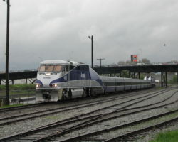 One of Amtrak's southbound Cascasdes, leaving for the US almost on time