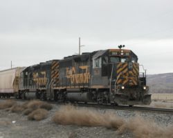 DRGW 3111 & 3126 work a westbound local at Fruita, CO