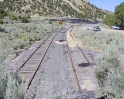 The end of the Utah Railway, at the apparently unused loading point of Mohrland.