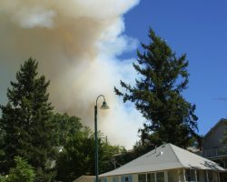It didn't quite fit in Chapter 4, but this is the smoke plume that was causing all the problems, as seen from the Colfax, CA, depot.