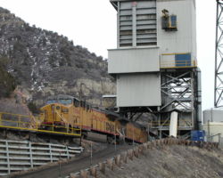 UP 7084 waits with another coal train