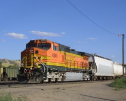 A definitely new twist on BNSF manifest traffic - DPU units tacked on the end.