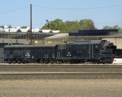 The rotary snowplows that kept Donner Pass open are nearly legendary - here, SPMW 209 sits with what I assume is its power car, waiting for that next big blizzard. Four of these beasts are stored here at Roseville, and another couple in Truckee.