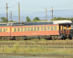 Out near the west end of the yard is the dead line, and next to it are these two oddities of a bygone era. Apparently now they're M-o-W cars (being as this one is numbered SPMW7077), but they were a bit of a surprise to me.